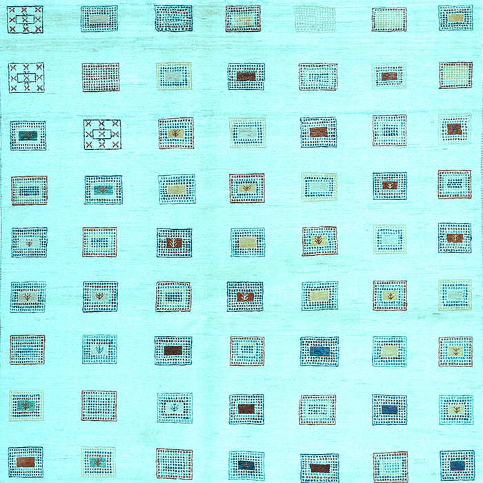 Square Solid Light Blue Modern Rug, con1597lblu