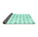 Sideview of Solid Turquoise Modern Rug, con1597turq