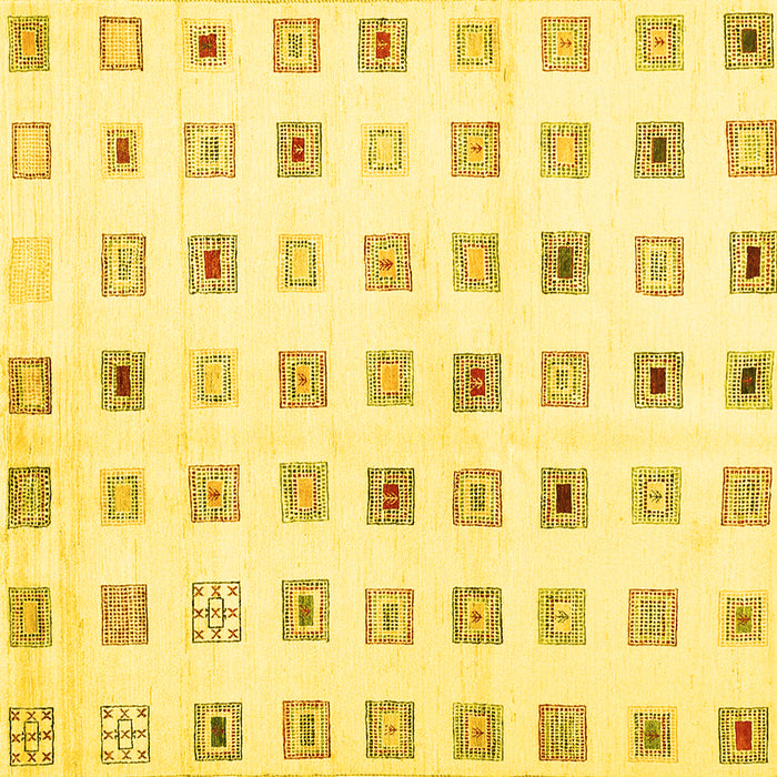 Square Solid Yellow Modern Rug, con1597yw