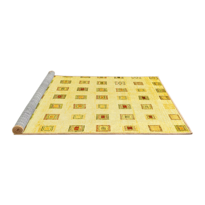 Sideview of Machine Washable Solid Yellow Modern Rug, wshcon1597yw