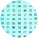 Round Solid Light Blue Modern Rug, con1597lblu