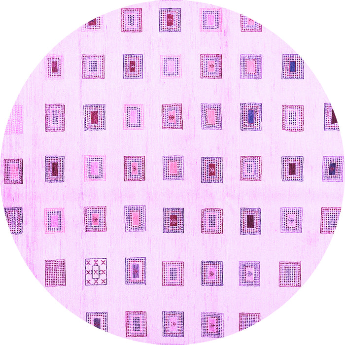 Round Solid Purple Modern Rug, con1597pur