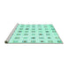 Sideview of Machine Washable Solid Turquoise Modern Area Rugs, wshcon1597turq