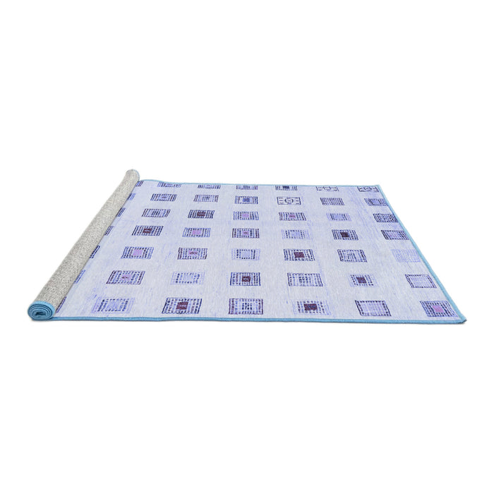 Sideview of Machine Washable Solid Blue Modern Rug, wshcon1597blu