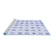 Sideview of Machine Washable Solid Blue Modern Rug, wshcon1597blu