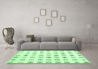 Machine Washable Solid Emerald Green Modern Rug, wshcon1597emgrn