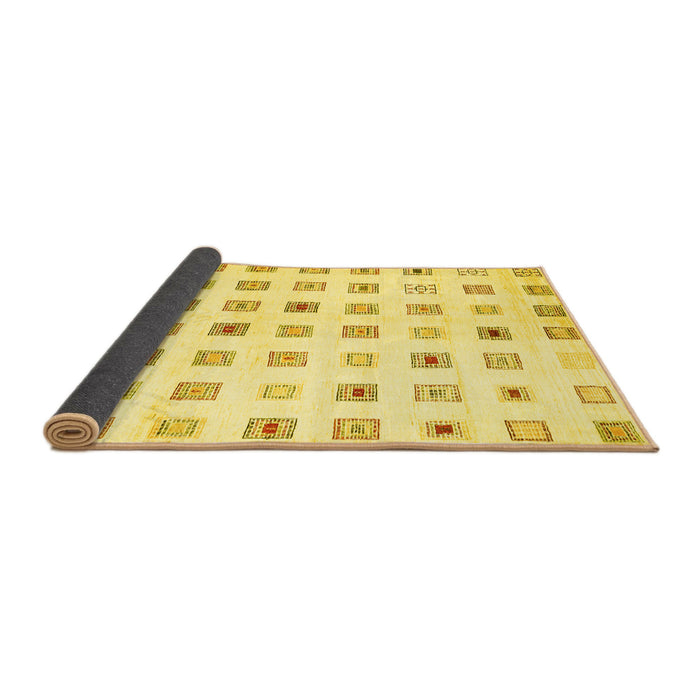 Sideview of Solid Yellow Modern Rug, con1597yw