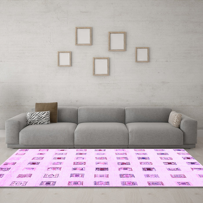 Machine Washable Solid Purple Modern Area Rugs in a Living Room, wshcon1597pur