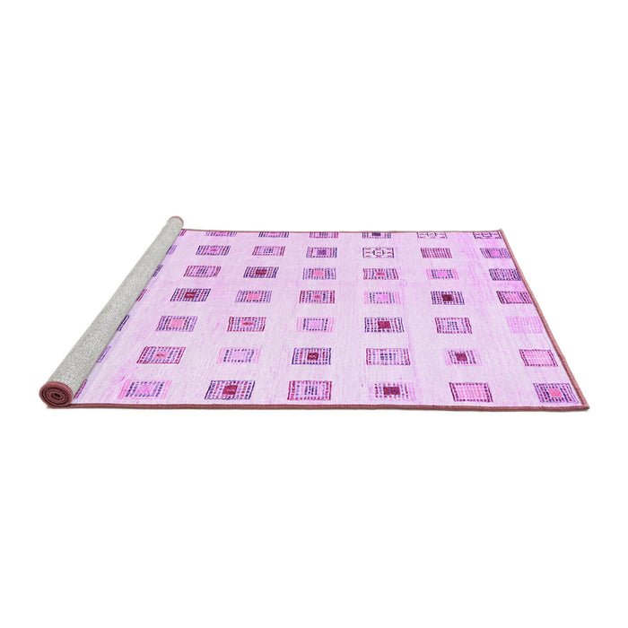 Sideview of Machine Washable Solid Purple Modern Area Rugs, wshcon1597pur