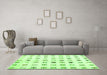 Machine Washable Solid Green Modern Area Rugs in a Living Room,, wshcon1597grn