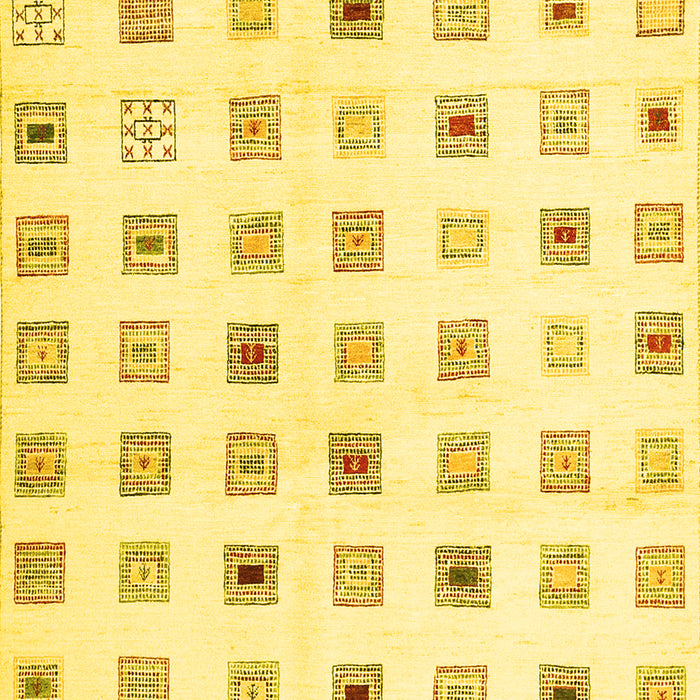 Machine Washable Solid Yellow Modern Rug, wshcon1597yw