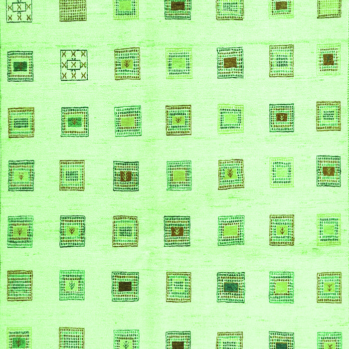 Serging Thickness of Machine Washable Solid Green Modern Area Rugs, wshcon1597grn