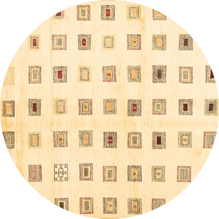 Round Machine Washable Solid Brown Modern Rug, wshcon1597brn