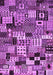 Machine Washable Abstract Purple Contemporary Area Rugs, wshcon1598pur