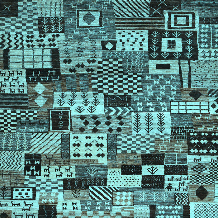 Square Abstract Light Blue Contemporary Rug, con1598lblu