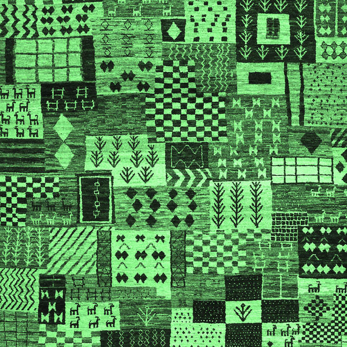 Machine Washable Abstract Emerald Green Contemporary Area Rugs, wshcon1598emgrn