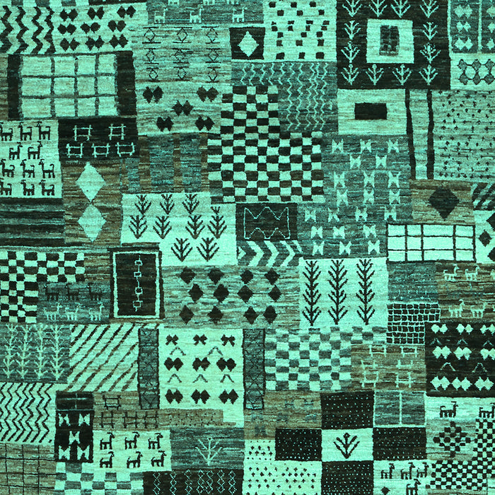 Machine Washable Abstract Turquoise Contemporary Area Rugs, wshcon1598turq