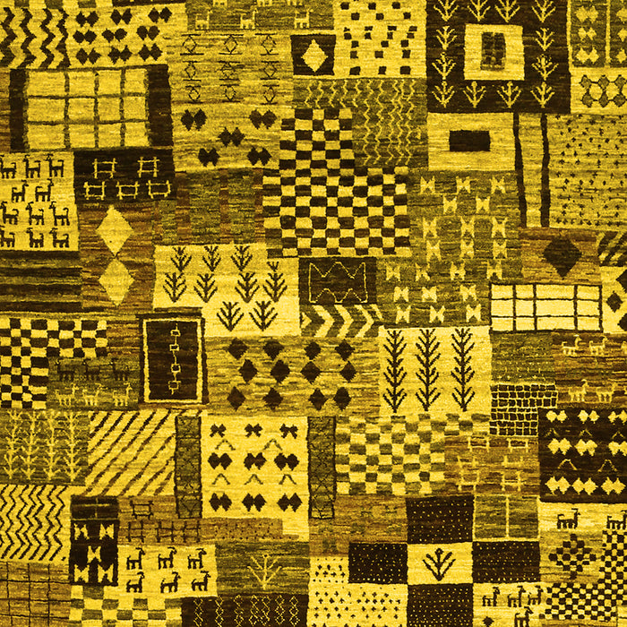 Machine Washable Abstract Yellow Contemporary Rug, wshcon1598yw