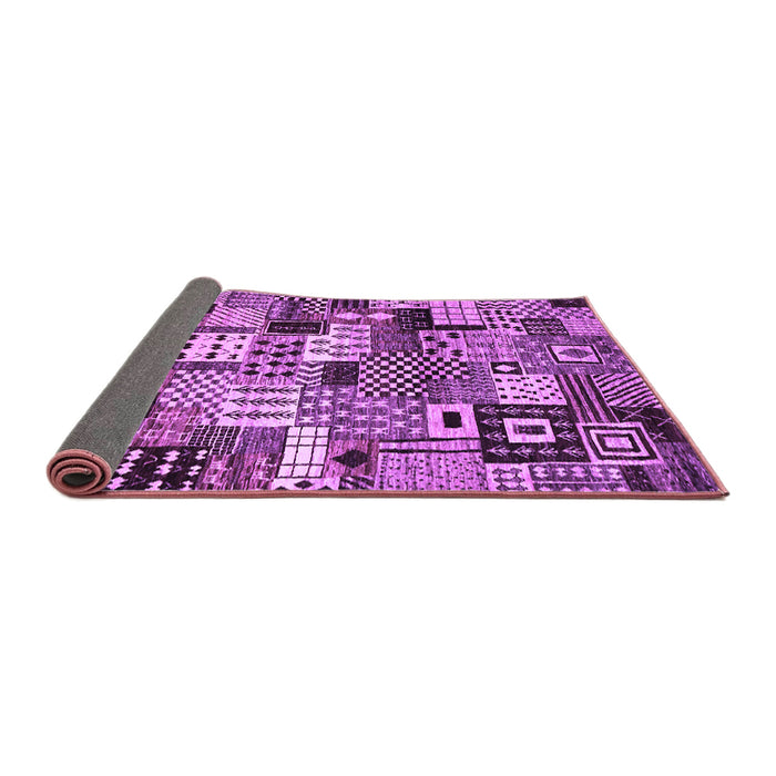 Sideview of Abstract Purple Contemporary Rug, con1598pur
