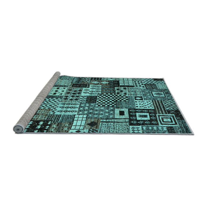 Sideview of Machine Washable Abstract Light Blue Contemporary Rug, wshcon1598lblu