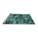 Sideview of Machine Washable Abstract Light Blue Contemporary Rug, wshcon1598lblu