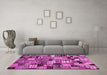 Machine Washable Abstract Pink Contemporary Rug in a Living Room, wshcon1598pnk