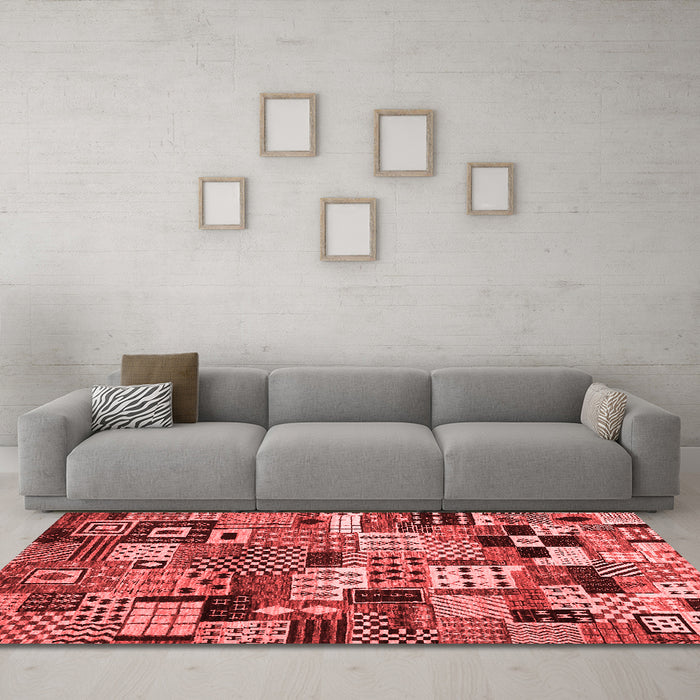 Contemporary Red Washable Rugs