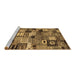 Sideview of Machine Washable Abstract Brown Contemporary Rug, wshcon1598brn