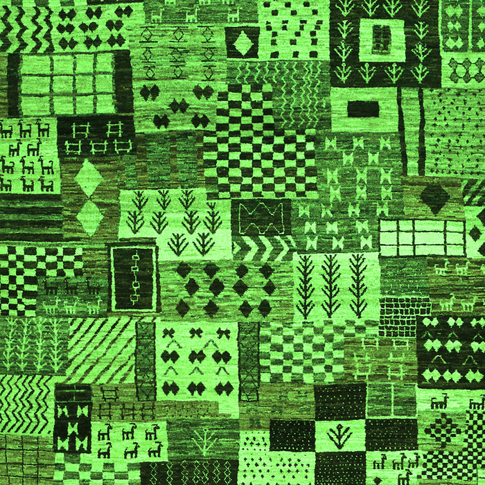 Serging Thickness of Machine Washable Abstract Green Contemporary Area Rugs, wshcon1598grn