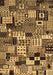 Machine Washable Abstract Brown Contemporary Rug, wshcon1598brn