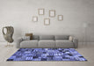 Machine Washable Abstract Blue Contemporary Rug in a Living Room, wshcon1598blu