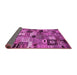 Sideview of Abstract Pink Contemporary Rug, con1598pnk