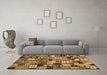 Machine Washable Abstract Brown Contemporary Rug in a Living Room,, wshcon1598brn