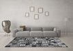 Machine Washable Abstract Gray Contemporary Rug in a Living Room,, wshcon1598gry