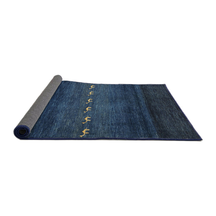 Thickness of Contemporary Blue Modern Rug, con1599