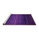 Sideview of Machine Washable Abstract Pink Contemporary Rug, wshcon1599pnk