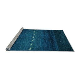 Sideview of Machine Washable Abstract Light Blue Contemporary Rug, wshcon1599lblu