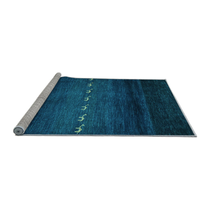 Sideview of Machine Washable Abstract Light Blue Contemporary Rug, wshcon1599lblu