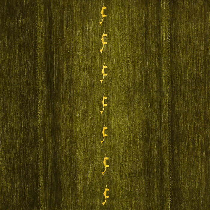 Square Machine Washable Abstract Yellow Contemporary Rug, wshcon1599yw