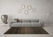 Machine Washable Abstract Brown Contemporary Rug in a Living Room,, wshcon1599brn