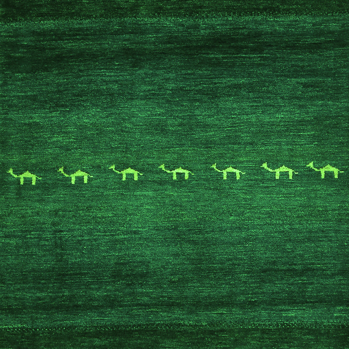 Serging Thickness of Machine Washable Abstract Green Contemporary Area Rugs, wshcon1599grn