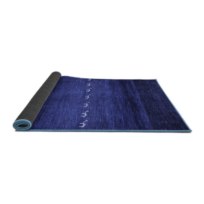 Sideview of Abstract Blue Contemporary Rug, con1599blu