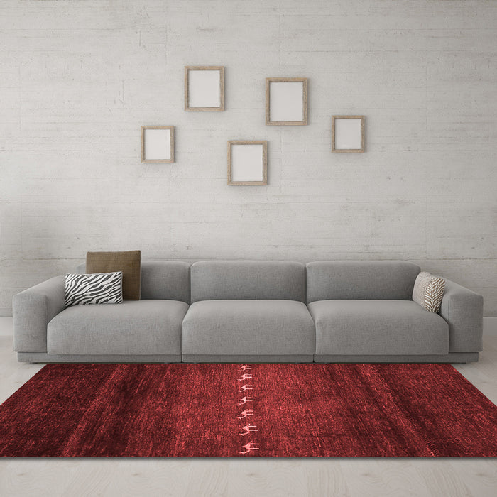 Contemporary Red Washable Rugs
