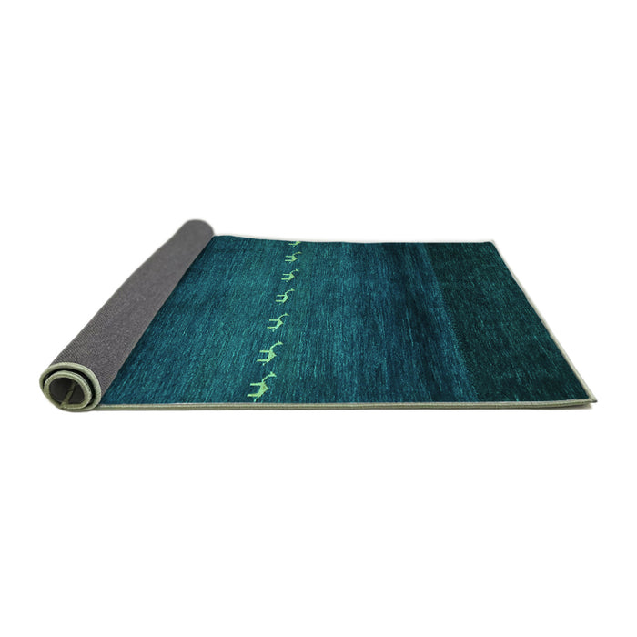 Sideview of Abstract Turquoise Contemporary Rug, con1599turq