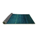 Sideview of Abstract Turquoise Contemporary Rug, con1599turq