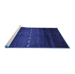 Sideview of Machine Washable Abstract Blue Contemporary Rug, wshcon1599blu