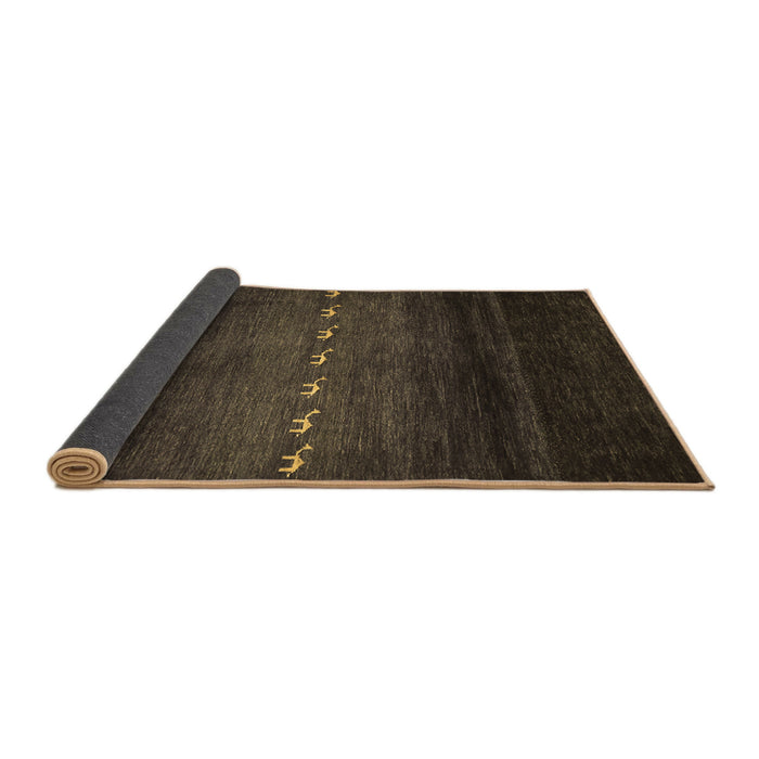 Sideview of Abstract Brown Contemporary Rug, con1599brn