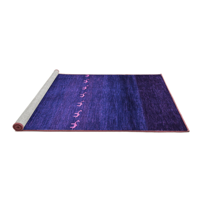 Sideview of Machine Washable Abstract Purple Contemporary Area Rugs, wshcon1599pur