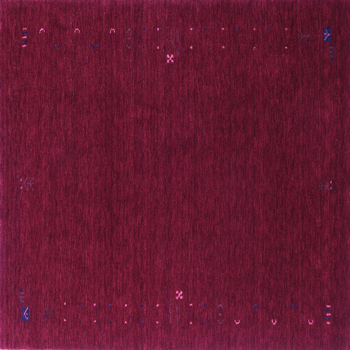 Square Machine Washable Abstract Purple Contemporary Area Rugs, wshcon159pur