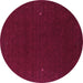 Round Abstract Purple Contemporary Rug, con159pur